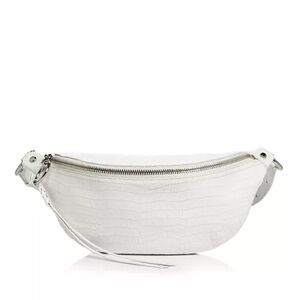 Rebecca Minkoff White Croc-Embossed Belt Bag